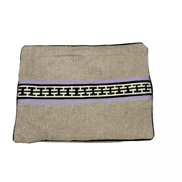 Jonathan Adler 16 x 12 Lumbar Pillow Cover Sham Novelty Small Throw Flax Purple - Picture 1 of 6